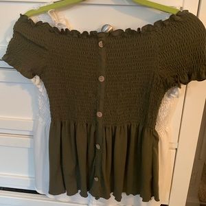 Olive short sleeve top